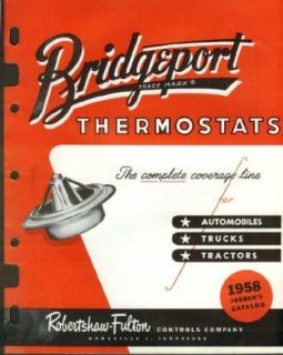 Robertshaw Fulton Bridgeport Thermostats Jobber's Catalog 1958 Entertainment Collectibles