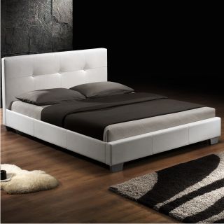 Dg Casa Monterey White Tufted Leatherette King size Bed White Size King