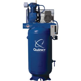Quincy Compressor Reciprocating Air Compressor — 5 HP, 460 Volt, 3 Phase, Model# 253DS80VCB46  19 CFM   Below Air Compressors