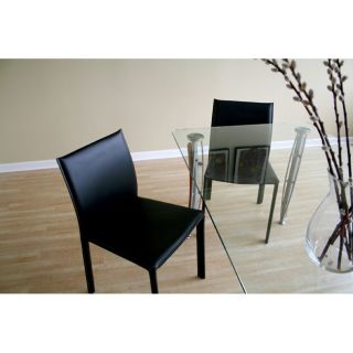 Belleme Black Leather Dining Chair (set Of 2)