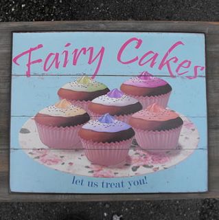 fairy cake sign by pippins gifts and home accessories