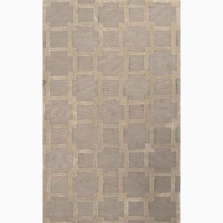 Hand made Gray/ Tan Polyester Textured Rug (8x10)