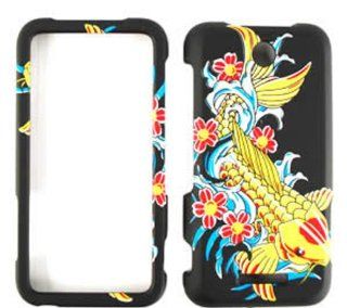 ZTE SCORE X500 KOI FISH EMBOSSED CASE ACCESSORY SNAP ON PROTECTOR Cell Phones & Accessories