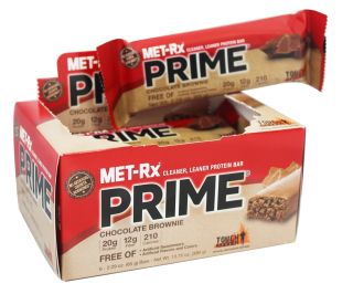 MET Rx   Prime Protein Bar Chocolate Brownie   6 Bars