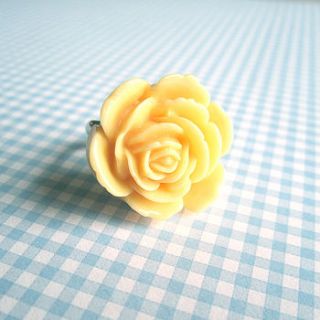 adjustable rose flower ring by ilovehearts