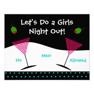 Girls Night Out Bachelorette Custom Invitations