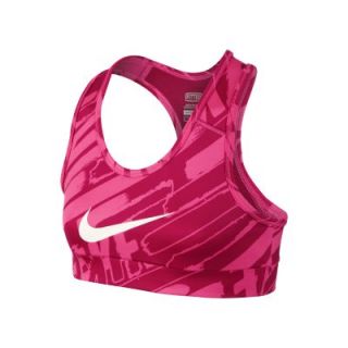 Nike Pro Hypercool Graphic Fitted Girls Sports Bra   Hyper Pink