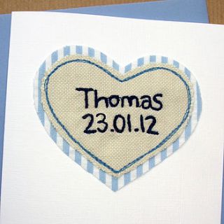 personalised new baby boy name and date card by jenny arnott cards & gifts