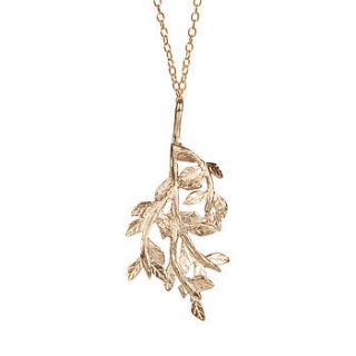 willow leaf necklace in 18k gold plated sterling silver by chupi