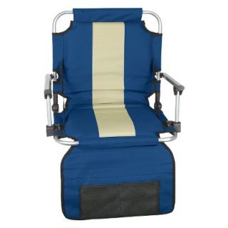Stansport Folding Stadium Seat with Arms   Blue/Tan Stripe