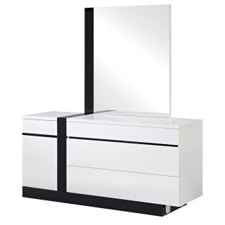 Global Furniture Usa Trinity White/ Black Finish Dresser Black Size 3 drawer