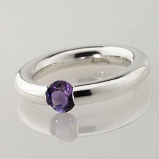 plain amethyst set tension ring by anthony blakeney