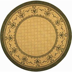 Indoor/ Outdoor Royal Natural/ Olive Rug (67 Round)