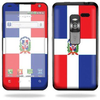 Protective Vinyl Skin Decal Cover for LG Esteem 4G Metro PCS Cell Phone Sticker Skins Dominican flag Cell Phones & Accessories