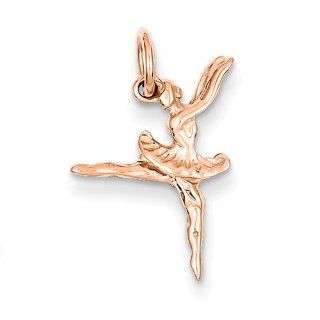 14k Rose Gold Polished 3 Dimensional Ballerina Charm Jewelry