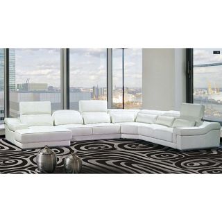 Maxima 4 piece White Leather Sectional Sofa