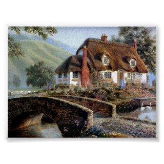 English Cottage in the countryside. Print