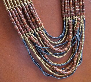 long beaded statement necklace by molly & pearl