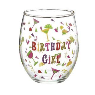 Ganz Birthday Girl Stemless Wine Glass Kitchen & Dining