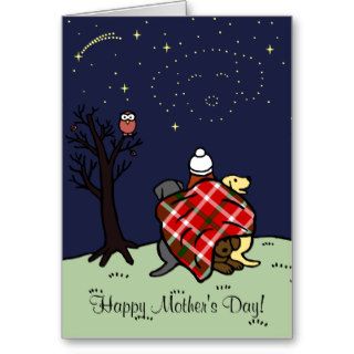 Labrador Mom and Starry Sky Greeting Cards