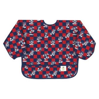Bumkins Disney Baby Mickey Mouse Waterproof Sleeved Baby Bib   Blue and Red