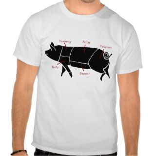 Funny Pig Butcher Chart Diagram Tshirt