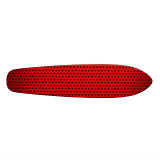 Red and Black Polka Dot Pattern. Spotty. Custom Skate Board