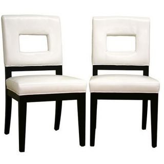 Contemporary Leather Chairs White (set Of 2)