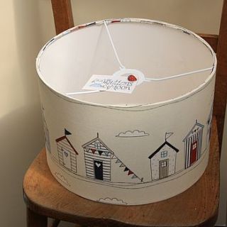 beach huts personalised lampshade by buttons & moon