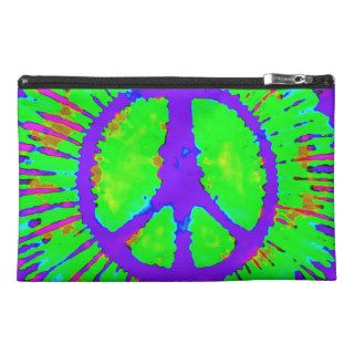 Abstract Psychedelic Tie Dye Peace Sign Travel Accessories Bags