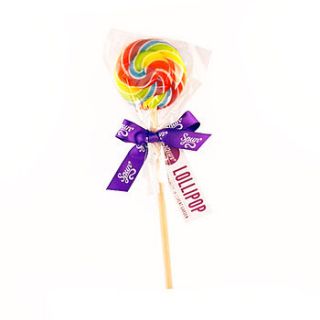 orange round lollipop by spun candy