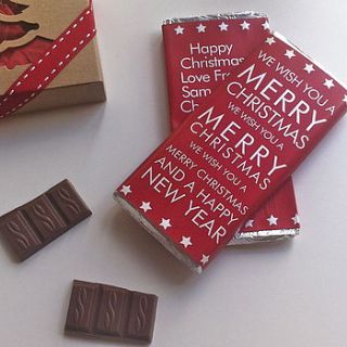 christmas chocolate greetings card by tailored chocolates and gifts