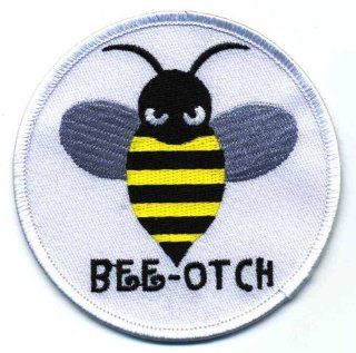 Embroidered Iron On Patch   Bee Otch (Bee + Bitch) 3.5" Biker Patch Health & Personal Care