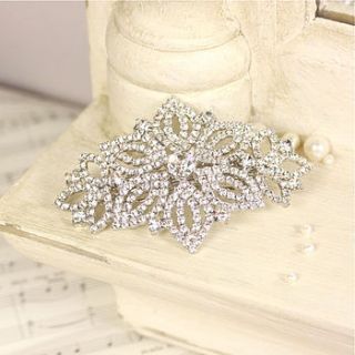 bridal crystal lotus flower hair clip by lisa angel wedding
