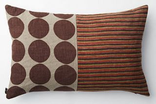 100% irish linen hand printed cushion by trisha needham