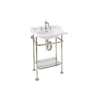 Wash Stand with Glass Shelf in Polished Chrome
