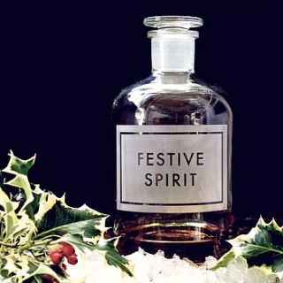 'festive spirit' etched bottle by lime lace