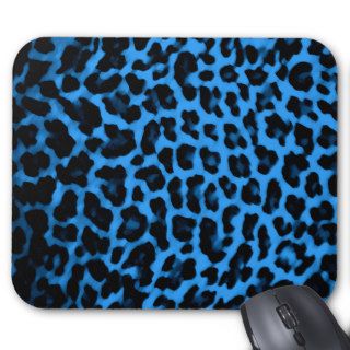 Dark Blue Leopard Print Mouse Pad