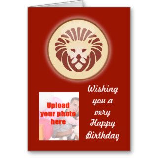 Leo July August Birthday with zodiac sign lion Greeting Card