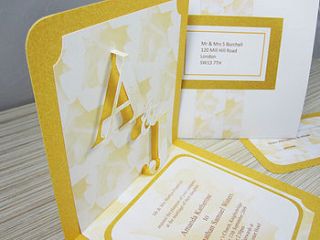 3d pop up personalised initials wedding invitation by ruth springer design