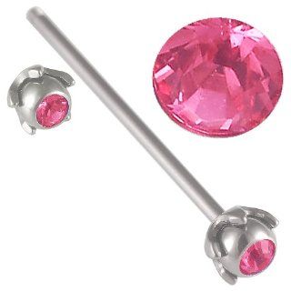 14g 14 gauge (1.6mm), 32mm long  surgical stainless steel Industrial barbell with rose Swarovski Crystal Toma balls straight Bar ear gauge plug earring ring AMFL   Pierced Jewelry Body Piercing Jewellery   Sold as one Piece Jewelry
