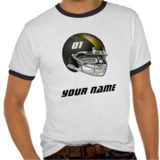 Black and Gold Football Helmet T Shirts