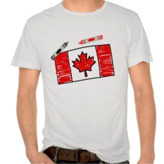 Crayon Canadian Flag Tee Shirts