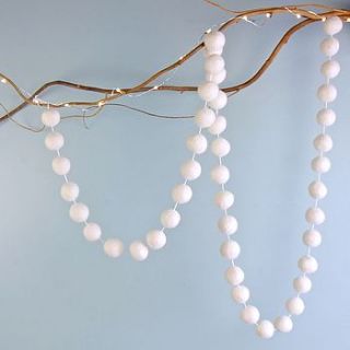 white pom pom garland by lisa angel homeware and gifts