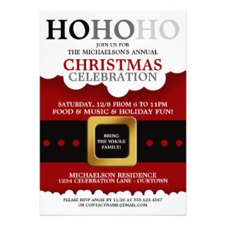 Santa Suit Christmas Party Personalized Invites