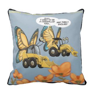 Butterpilars Funny Flying Tractors Pillows Pillow
