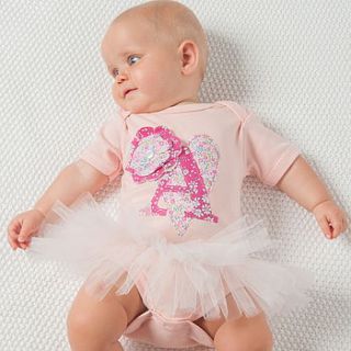 personalised heart and letter tutu bodysuit by milk two bunnies