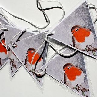 christmas robin bunting by adam regester art and illustration