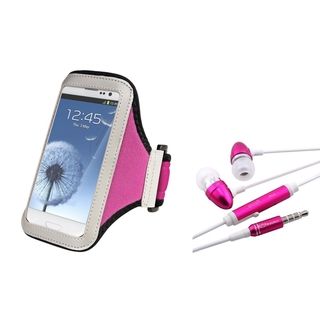 BasAcc Armband Case/ Pink Headset with Mic for Samsung Galaxy S4/ S3 BasAcc Cases & Holders