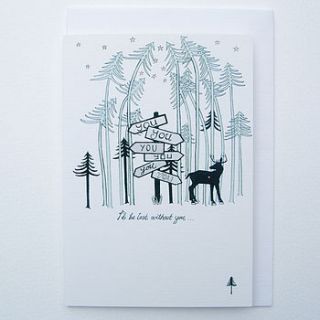 'i'd be lost without you' greetings card by fay's studio